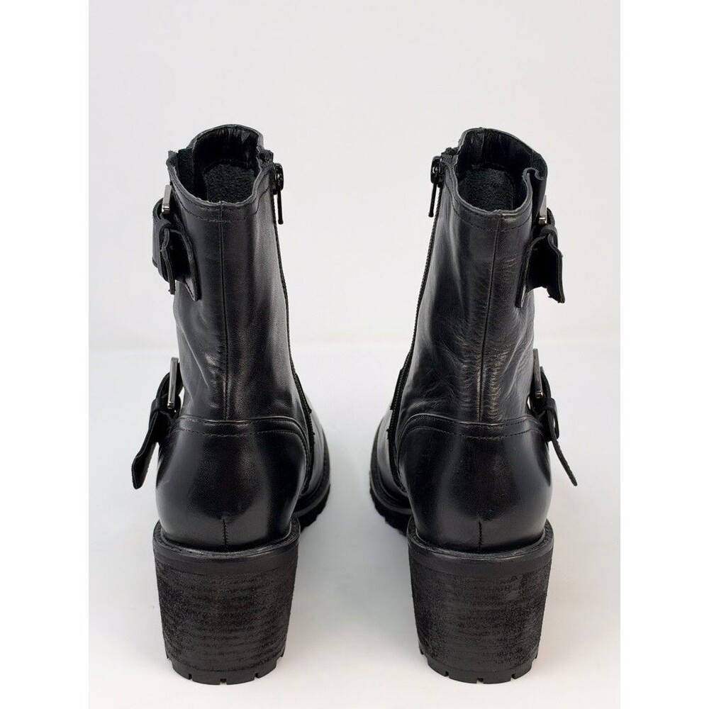 Seychelles Womens Boots Black Leather Run Free Buckle Ankle Heeled Bootie US 8.5 - Picture 9 of 10